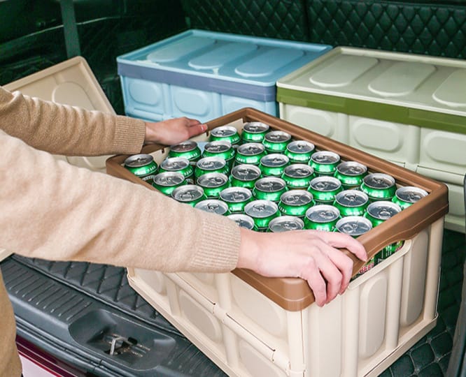 Caja plegable multiuso con tapa desmontable