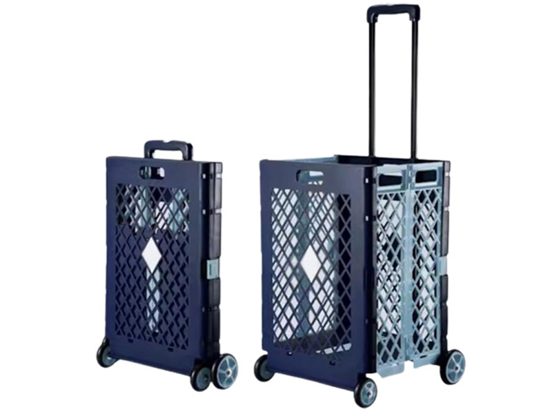Carro de compras plegable rosa y azul