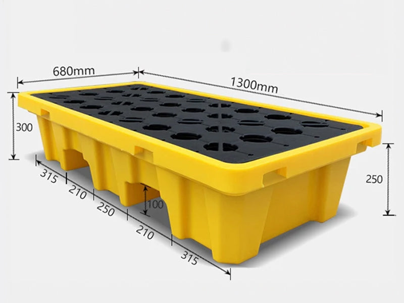 Pallet anti derrame para 2 tambores