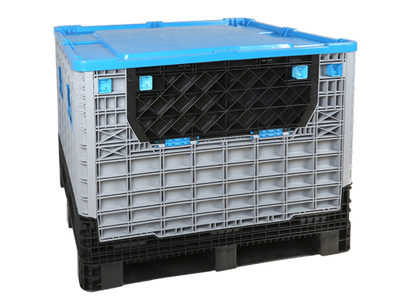 Container plástico plegable con base de pallet