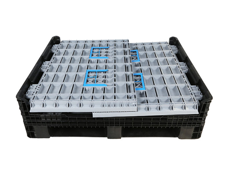 Container plástico plegable con base de pallet