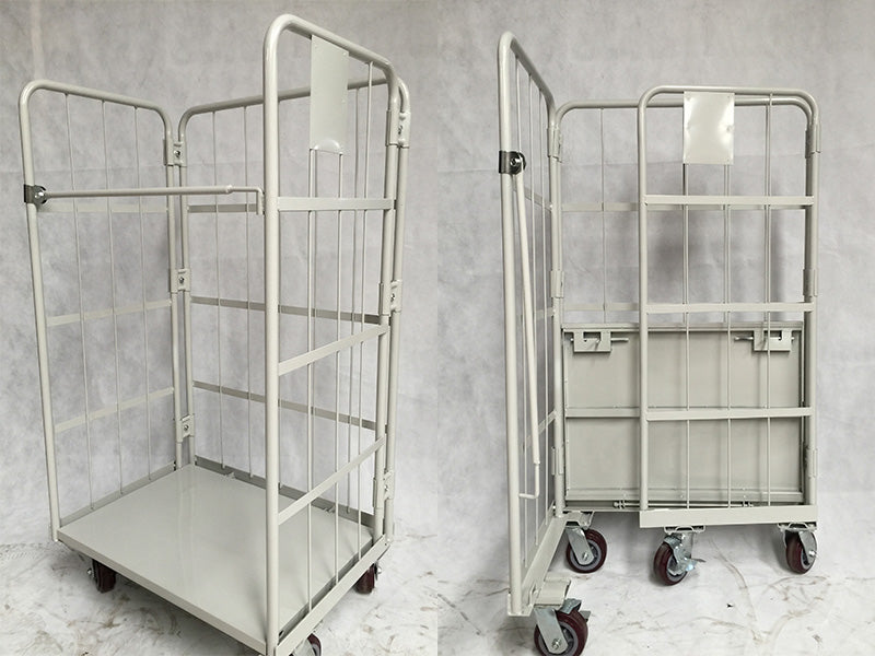 Contenedor rodante panel de tres caras