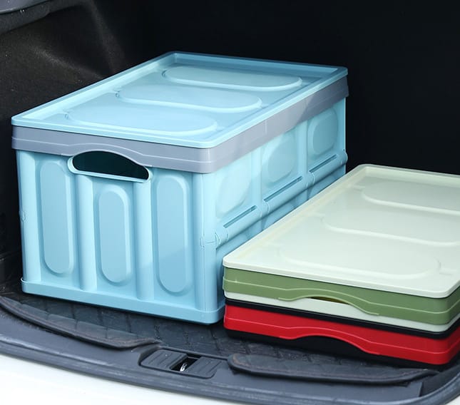 Caja plegable multiuso con tapa desmontable