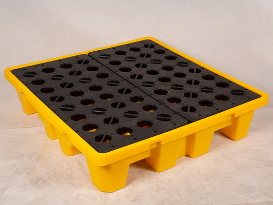 Pallet plástico anti derrame 4 tambores